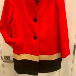 Kate Spade 3/4 coat red tan and black.